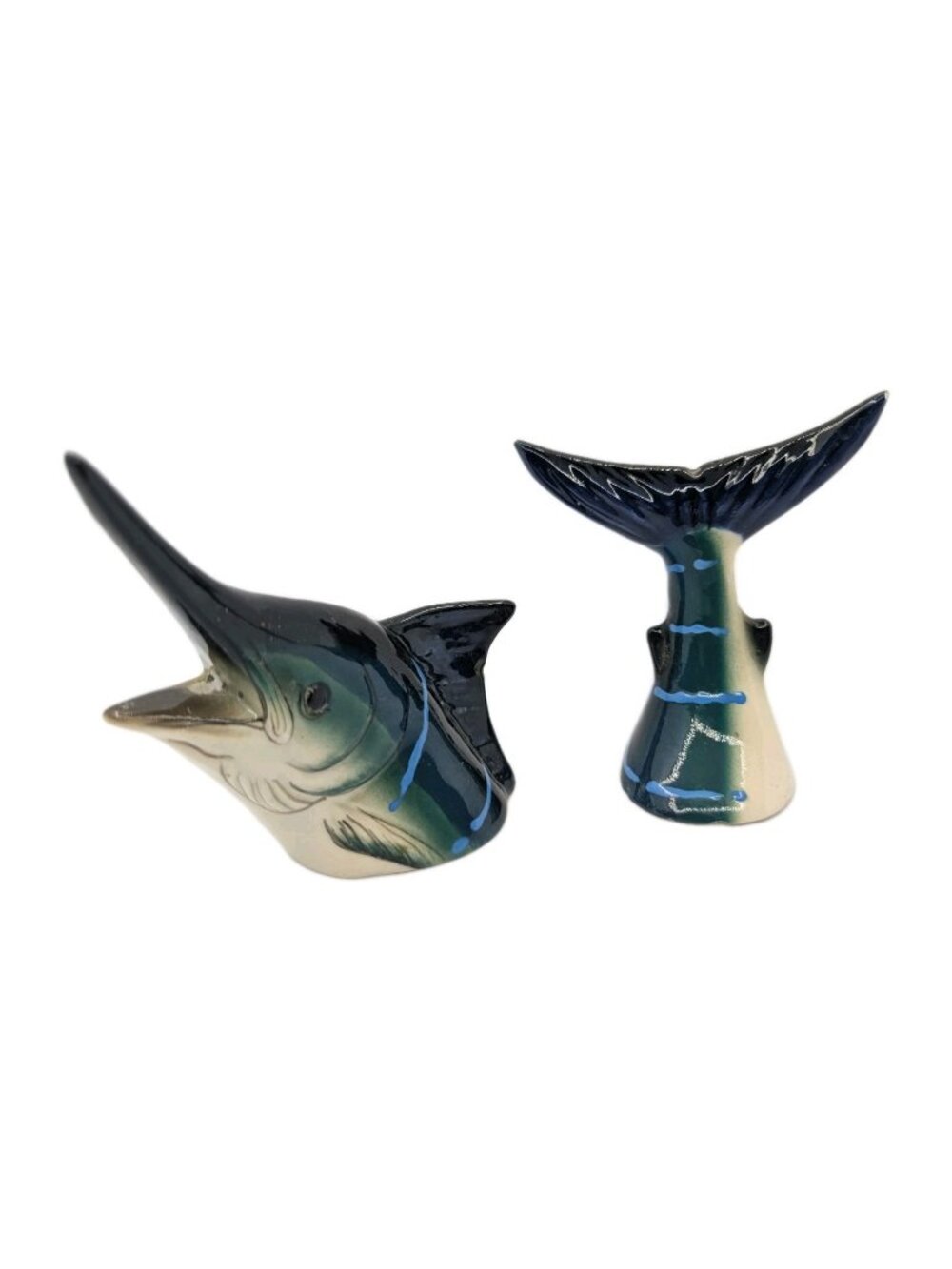 Fish Head and Tail Salt & Pepper Shakers Ross (unmarked/similar) coastal beach